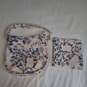 AHDORNED Double-Entry Hand Bag Pouch Bee Floral *missing crossbody Strap(s)*